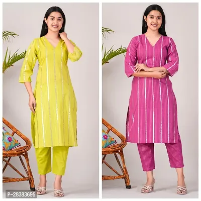 Fancy Cotton Kurta Bottom Set For Women Pack Of 2