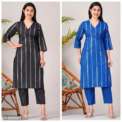 Fancy Cotton Kurta Bottom Set For Women Pack Of 2-thumb0