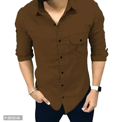 Classic Cotton Blend Solid Casual Shirts for Men