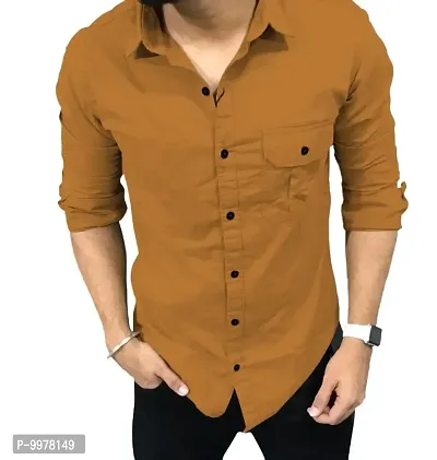 Classic Cotton Blend Solid Casual Shirts for Men