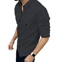 Classic Cotton Blend Solid Casual Shirts for Men-thumb1