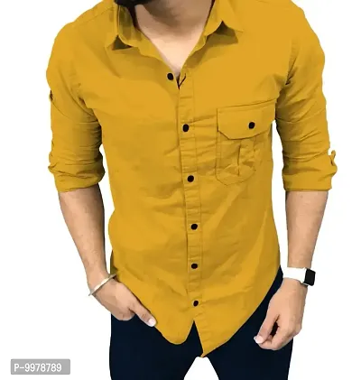 Classic Cotton Blend Solid Casual Shirts for Men