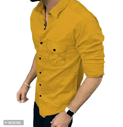 Classic Cotton Blend Solid Casual Shirts for Men-thumb2