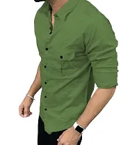 Classic Cotton Blend Solid Casual Shirts for Men-thumb1