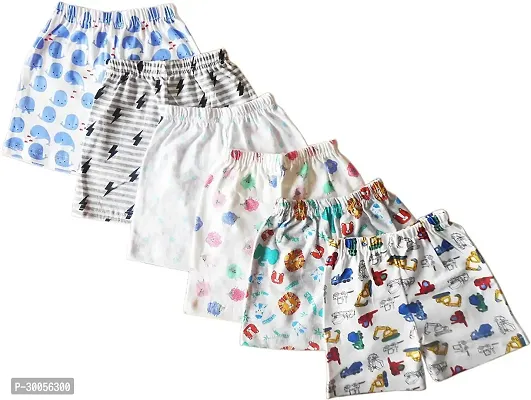 Stylish Multicoloured Cotton Blend Printed Regular Shorts For Boys Pack Of 6-thumb0