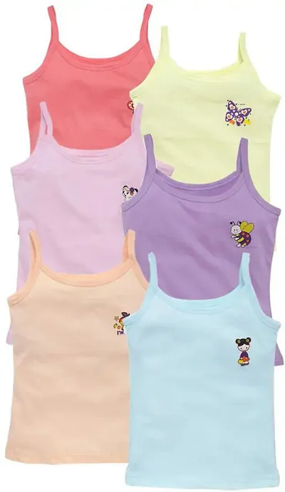 Comfortable Blend Camisole For Girls-Pack Of