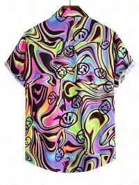 Reliable Lycra Printed Short Sleeves Casual Shirts For Men-thumb1