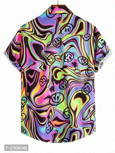 Reliable Lycra Printed Short Sleeves Casual Shirts For Men-thumb2