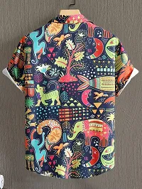 Reliable Lycra Printed Short Sleeves Casual Shirts For Men-thumb1