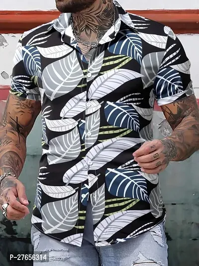 Reliable Lycra Printed Short Sleeves Casual Shirts For Men-thumb2