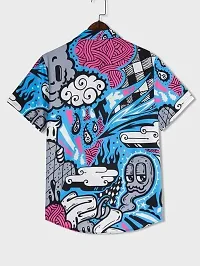 Reliable Lycra Printed Short Sleeves Casual Shirts For Men-thumb1