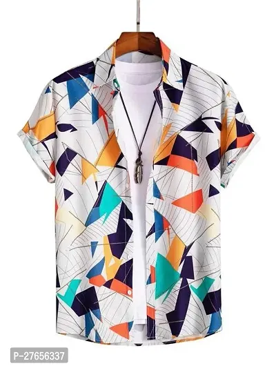 Reliable Lycra Printed Short Sleeves Casual Shirts For Men-thumb0