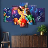 Set Of Five Framed Wall Paintings For Home Decoration , Paintings For Living Room  , Bedroom , Hall , Big Size 3D Scenery (125 x 60 CM )-thumb2
