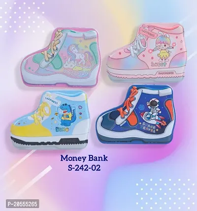 Metal Piggy Bankndash; Shoe Shape Metal Coin Bank, Coin Box For Kids / Money Bank With Lock, Birthday Return Gift For Children-thumb0