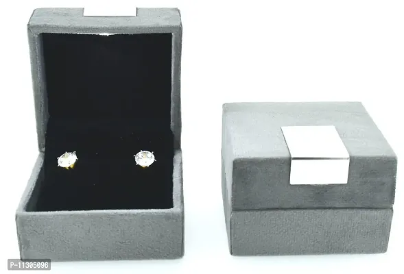 Moon Wood Designer Jewellery Box with LED Light for Top or Earrings (Grey)-thumb0