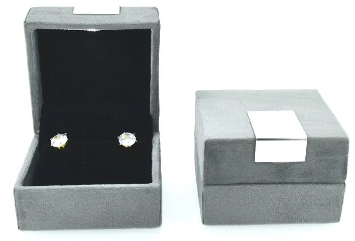Moon Wood Designer Jewellery Box with LED Light for Top or Earrings (Grey)