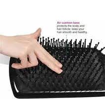 Paddle Hair Brush Comb With Premium Roller Comb With Soft Bristles Green Pack Of 2-thumb2