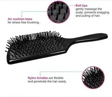 Paddle Hair Brush Comb With Premium Roller Comb With Soft Bristles Green Pack Of 2-thumb3
