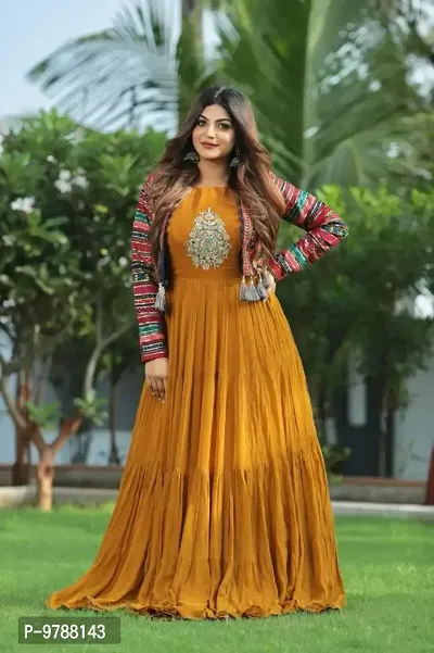 Buy Stylish Fancy Rayon Gown Kurti With Jacket For Women Online In India At Discounted Prices
