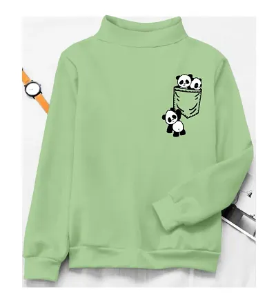 Trendy Panda Printed High Neck Top