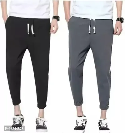 Classic Cotton Blend Solid Track Pants for Women, Pack of 2-thumb0