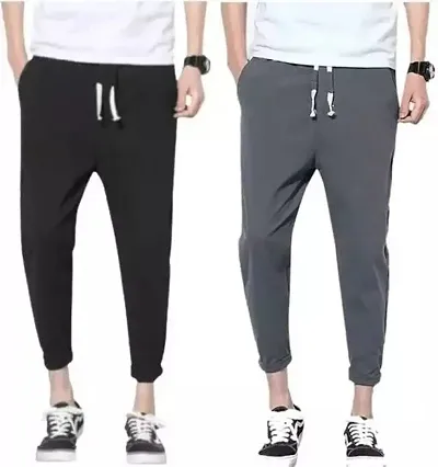 Trendy fancy lower color track pant For Men Pack of 2