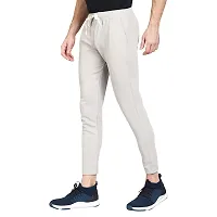 Stylish White Cotton Blend Solid Dry Fit Track Pant For Men-thumb1