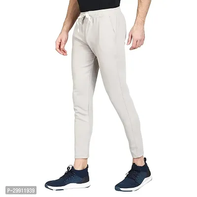 Stylish White Cotton Blend Solid Dry Fit Track Pant For Men-thumb2