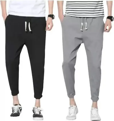 Stylish Fancy Blend Solid Regular Track Pants For Men Pack Of 3