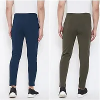 Stylish Multicoloured Cotton Blend Solid Regular Track Pants For Men Combo Of 2-thumb1