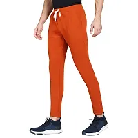 Stylish Orange Cotton Blend Solid Dry Fit Track Pant For Men-thumb1