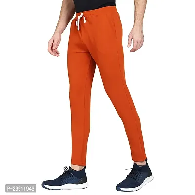 Stylish Orange Cotton Blend Solid Dry Fit Track Pant For Men-thumb2