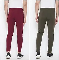 Stylish Multicoloured Cotton Blend Solid Regular Track Pants For Men Combo Of 2-thumb1