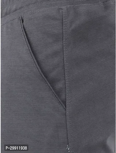 Stylish Grey Cotton Blend Solid Dry Fit Track Pant For Men-thumb3