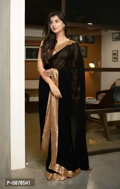 Beautiful Georgette Saree with Blouse Piece-thumb0
