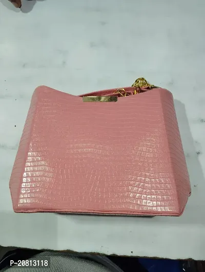 Stylish Pink Foam Leather Handbags For Women-thumb0