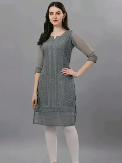 Stylish Georgette Embroidered Kurta