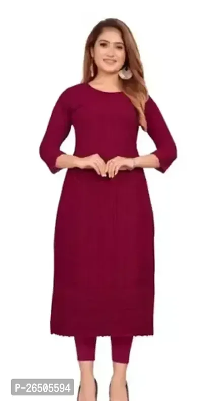 Stylish Maroon Georgette Solid Kurta For Women-thumb0