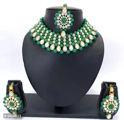 Stylish Green Alloy Beads Jewellery Set For Women-thumb0