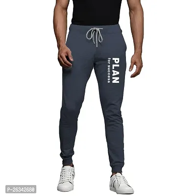 Trendy Black Cotton Printed Regular Track Pants For Men-thumb0