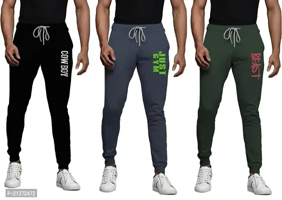 men trendy multicoloured trackpants pack of 3-thumb0