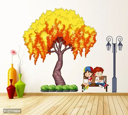 Designer Vinyl Kids Yellow Tree Wall Stickers-thumb0