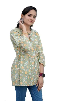 Casual Floral Print Women Green Top-thumb2