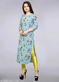 Stylish Turquoise And Pink Printed Crepe Kurta Combo Pack Of 2-thumb2