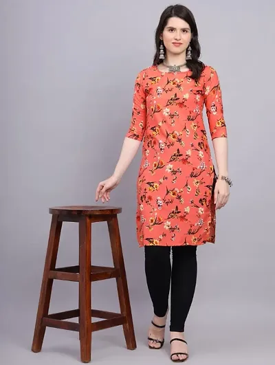 Crepe Floral Print Straight Kurti