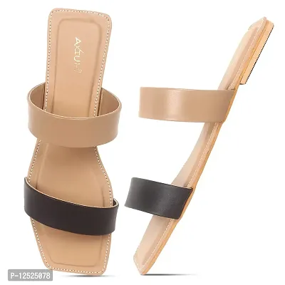 Double strap faux top leather sandals