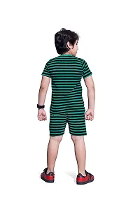 PEPP N HAGG 100% Cotton Biowash Boys All Over Striped Printed Set | Trendy | Stylish | Fashion| Good Quality (12-13 Years, GREEN)-thumb3