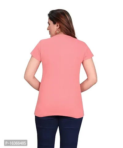 PEPP N HAGG Ladies 100% Cotton BIOWASH Half Sleeve Message Print T-Shirt |Latest | Fashion | Trendy | Stylish| Comfortable | Today I Choose Joy (Small, Pink)-thumb3