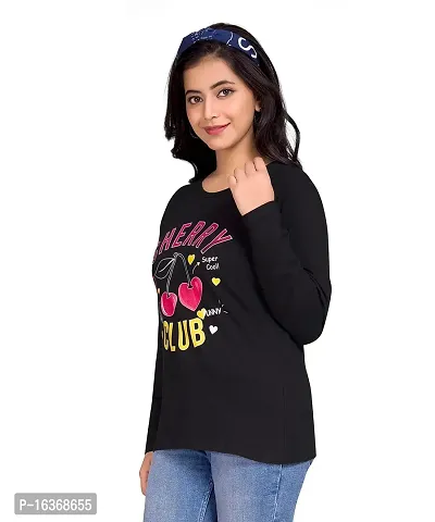 PEPP N HAGG 100% Cotton 180 GSM Ladies Full Sleeve T Shirt | Trendy | Fashion | Stylish Comfortable (Large, Black 2)-thumb3