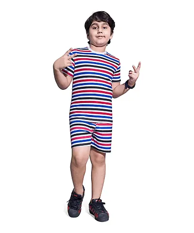 PEPP N HAGG 100% BOYS ALL OVER 3 COLOUR STRIPED PRINT SET|STYLISH|GOOD QUALITY|TRENDY (12-13 Years, Black)